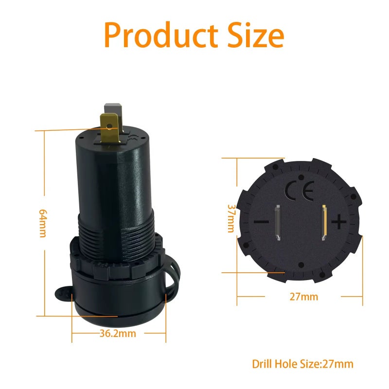 Bluejw 12V/24V Dual USB Car Charger, PD 100W Type C & 36W Type A Quick Charging Power Socket Adapter for Automobile, Boat, RV, Camper, Yacht - Image 4